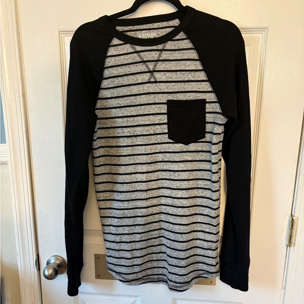 Black and gray long John long sleeve shirt